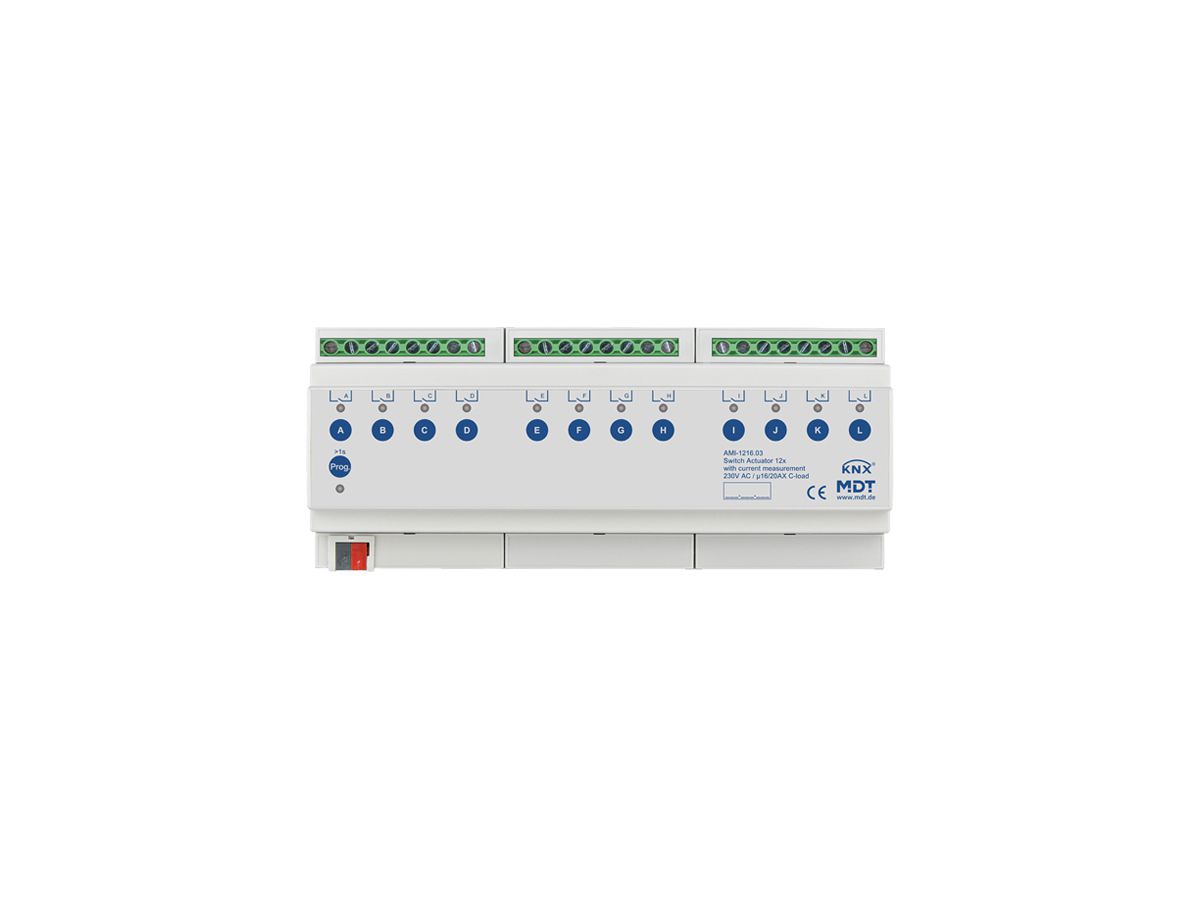 REG-Schaltaktor KNX MDT AMI-1216.03 12-Kan 16A 230VAC 12TE