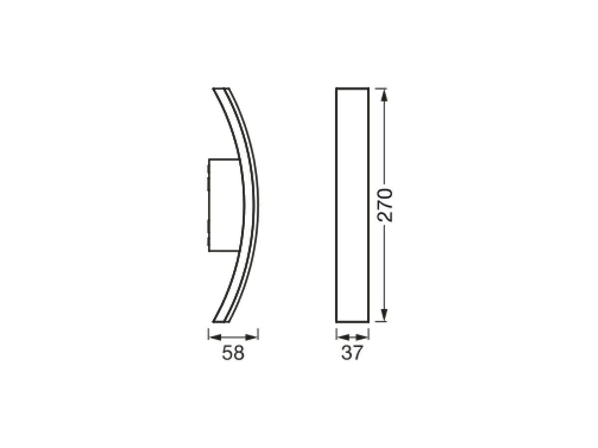 LED-Wandleuchte LDV ENDURA STYLE BOW WALL 7W 280lm 3000K Aluminium anthrazit