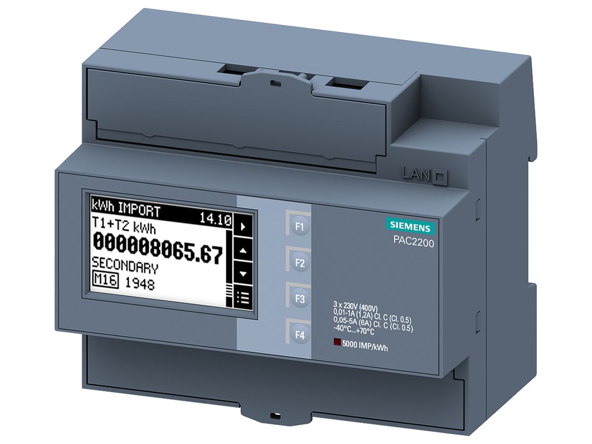 REG-Energiemessgerät Siemens SENTRON PAC2200 3×5A M-Bus MID