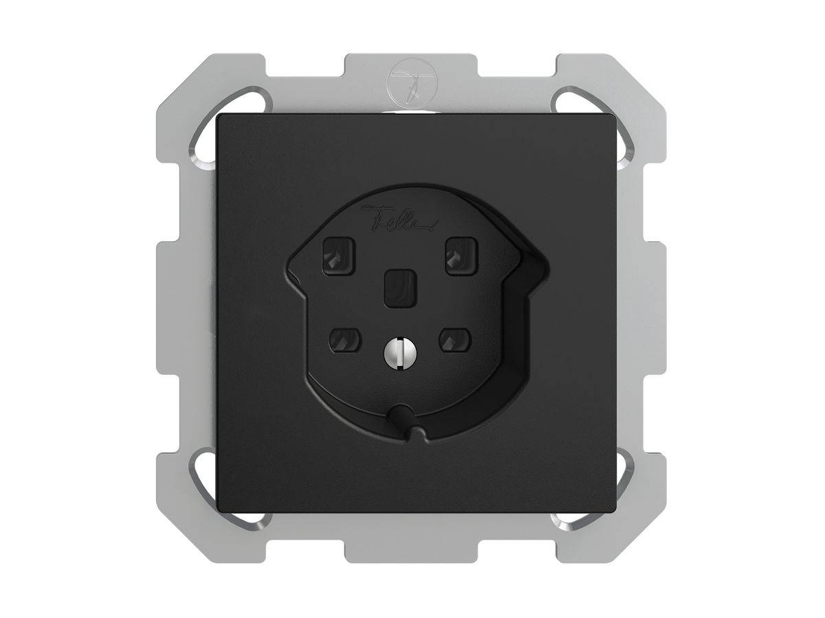 UP-Steckdose EDIZIOdue T25 16A schwarz, Schraubklemmen