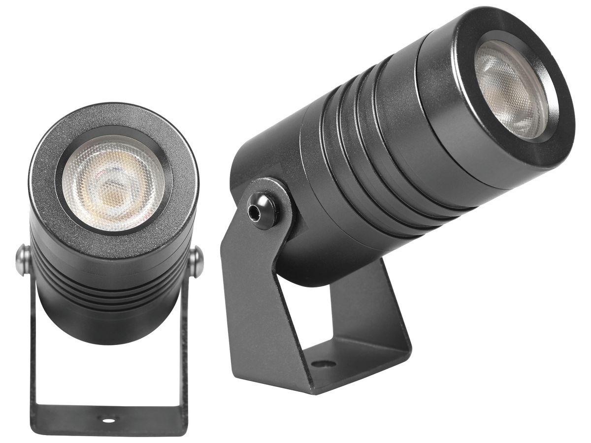 LED-Strahler CHARLY S 5W 2700K IP67 MB 42×77mm grau