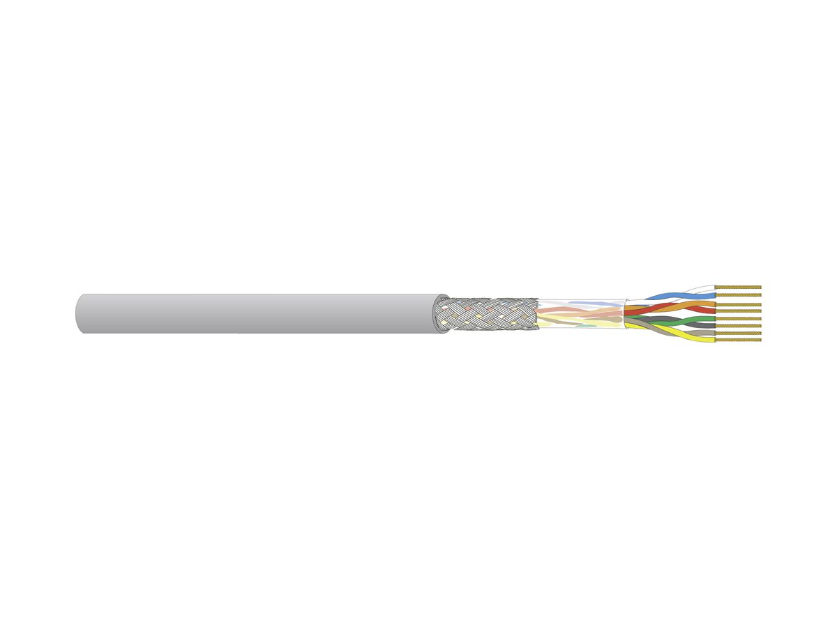 Datenkabel Dätwyler CU 5502 4P flex S/UTP, Kat.5e PVC Eca 1000m grau