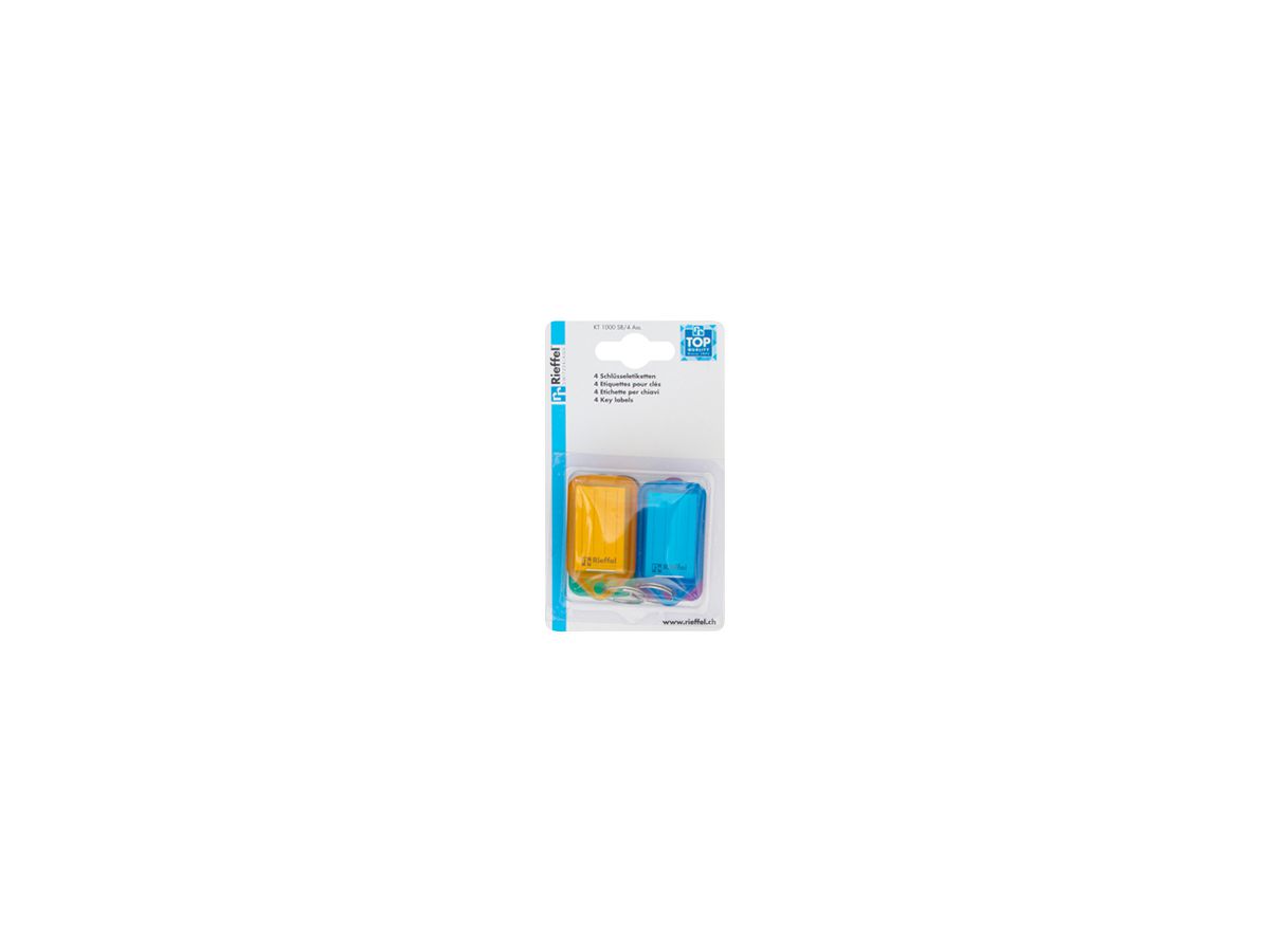 Bezeichnungsschild Rieffel KT 1000 22×38mm Kunststoff assortiert 4Stk