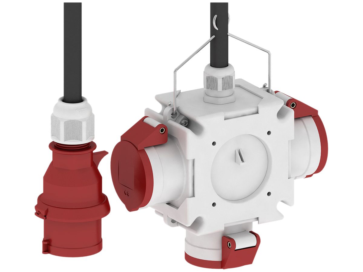 Kreuzverteiler Bals 3×CEE 5P 16A 400V 6h mit Kabel