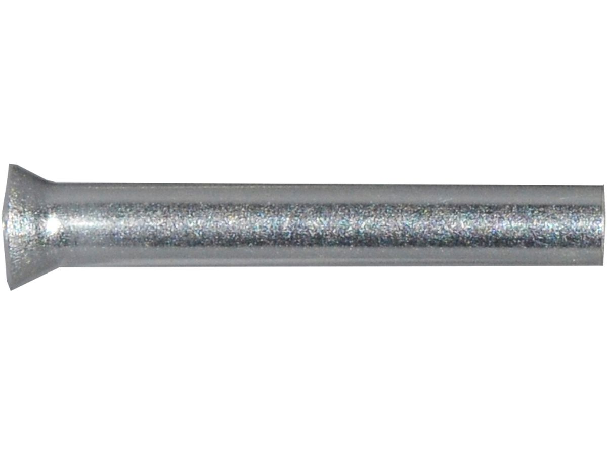 Aderendhülse Standard 1mm²/15mm Messing-Silber