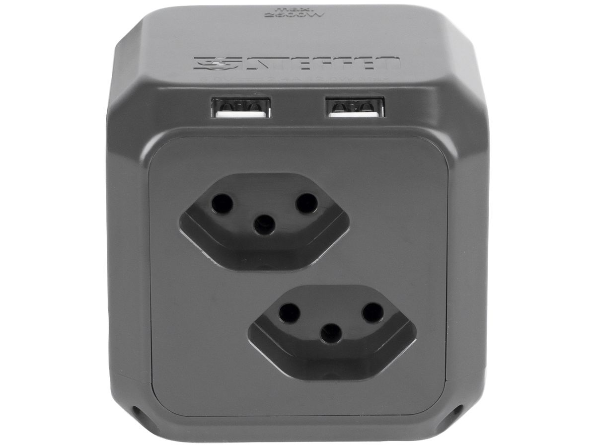 Steckdosenleiste Steffen CUBE 8×T13 2×USB-C 1.5m anthrazit