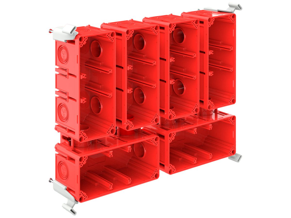 Schalungskasten CRALLO-LEU 378×278×73mm 4×3 Halogenfrei rot