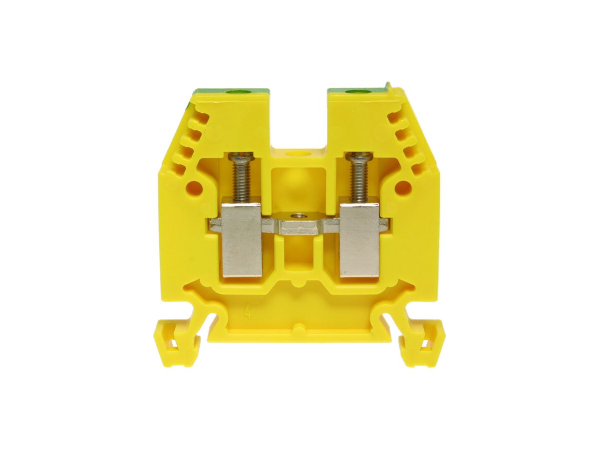 Durchgangs-Reihenklemme Woertz 2.5…6mm² 41A 1000V Schraubansch.2×1 TH35 gn/gb