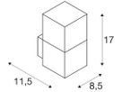 Wandleuchte SLV GRAFIT, E27 11W IP44 anthrazit/weiss