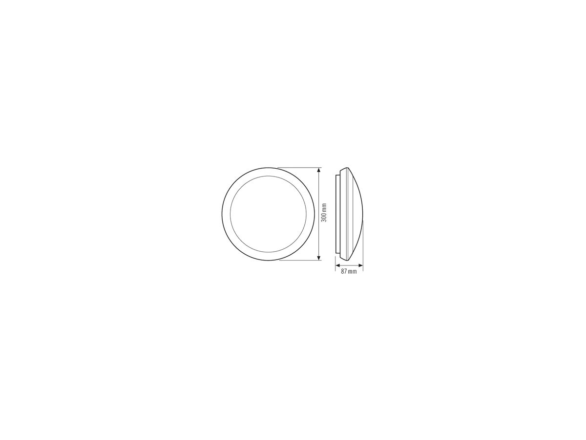 LED-Decken-/Wandleuchte ESYLUX ALMA 300, 15W 3000K 1450lm Ø300×87mm IP65, weiss