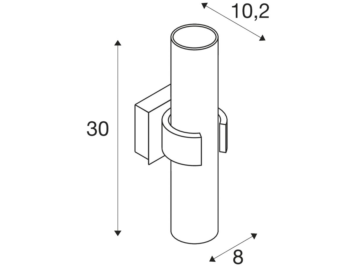 Wandleuchte SLV DENA, 2×E14 40W Glas teilsatiniert IP20 Aluminium gebürstet