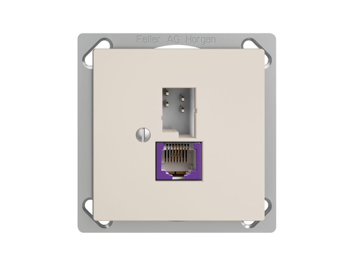 EB-Dose T+T 6P/1×RJ45 DSL-Breitband EDIZIOdue crema
