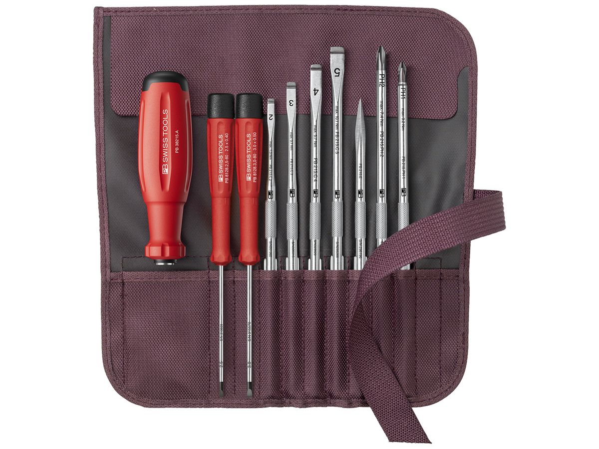 Schraubenzieher-Set PB SwissGrip Evo 9-tlg Rolltasche
