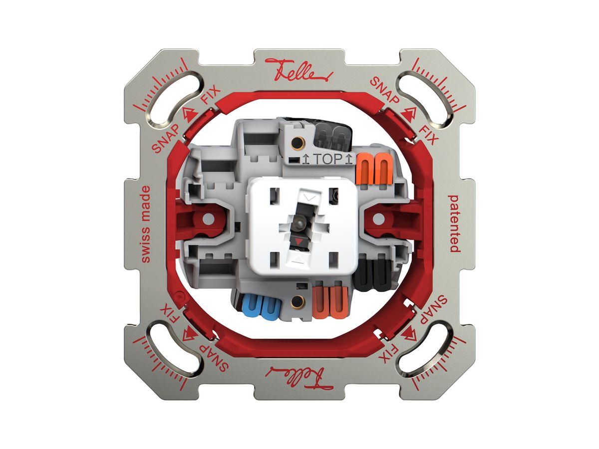 UP-Drucktaster Feller SNAPFIX® ARK/1P Seitenbel.rot