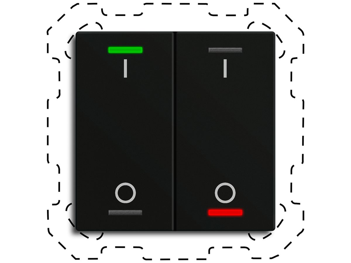EB-Taster KNX RGBW MDT BE-TAL60T216.B1 2T/4B Temp.schwarz matt "I/O"