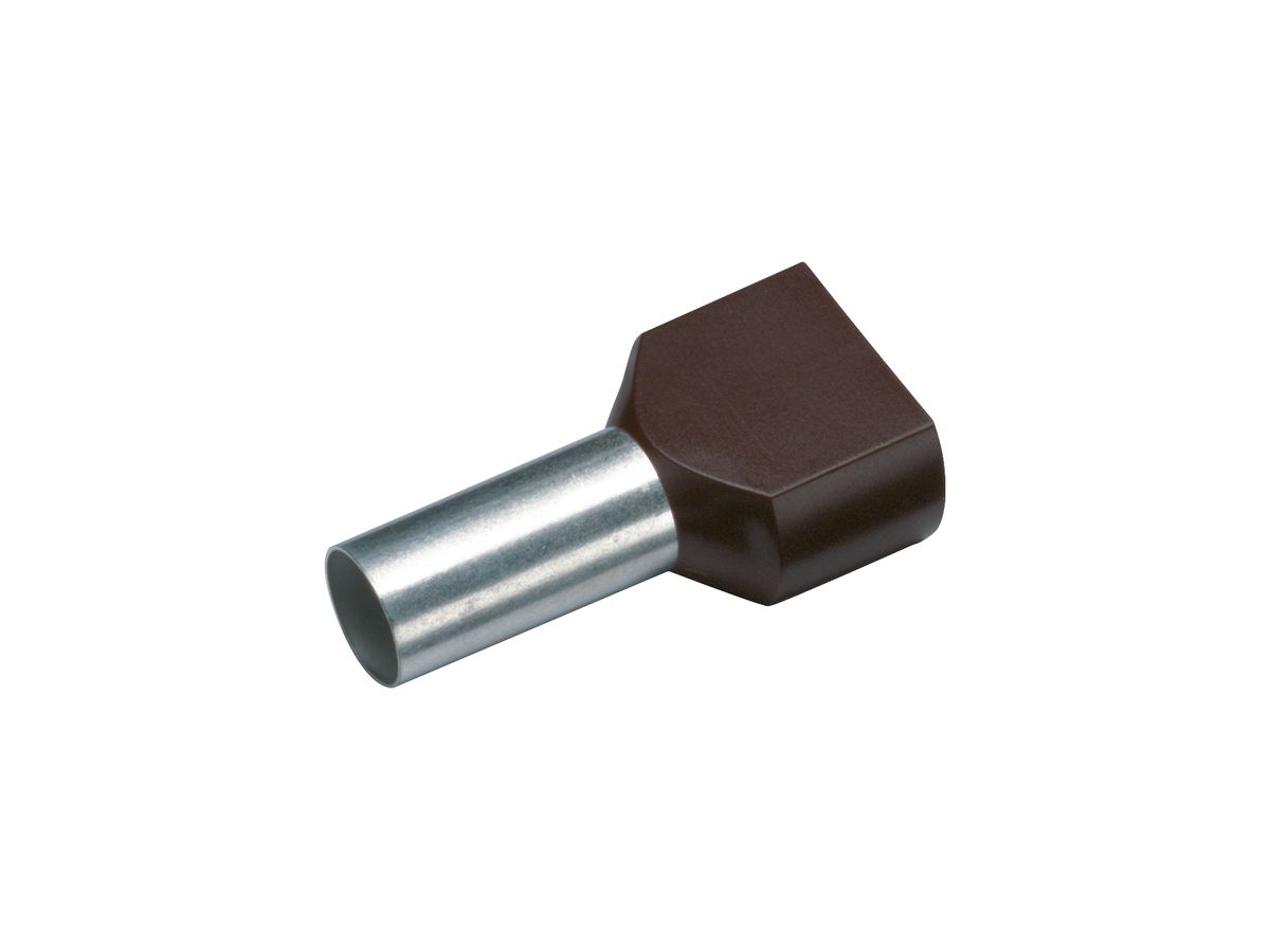 Zwillings-Aderendhülse Cimco 6mm² 14×26mm Kupfer PP schwarz