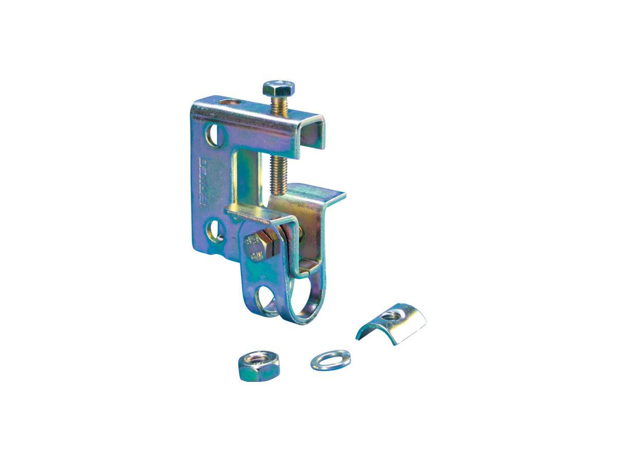 Trägerklammer Caddy HB2, mit Gelenkelement Flansch <24mm, verzinkt