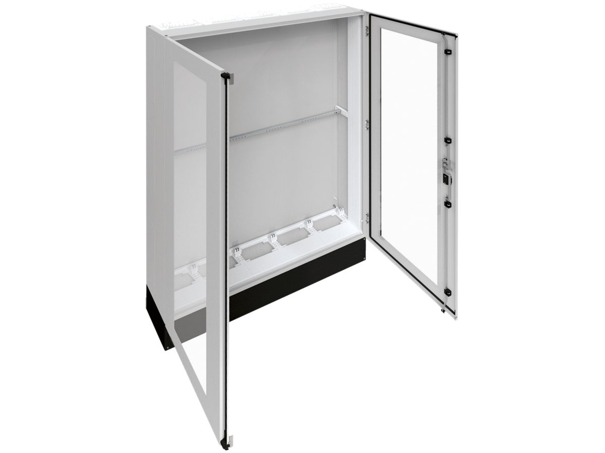 Schrank Hager univers SK I 1850×1300×275mm mit Sockel 200mm+Tür transparent IP55