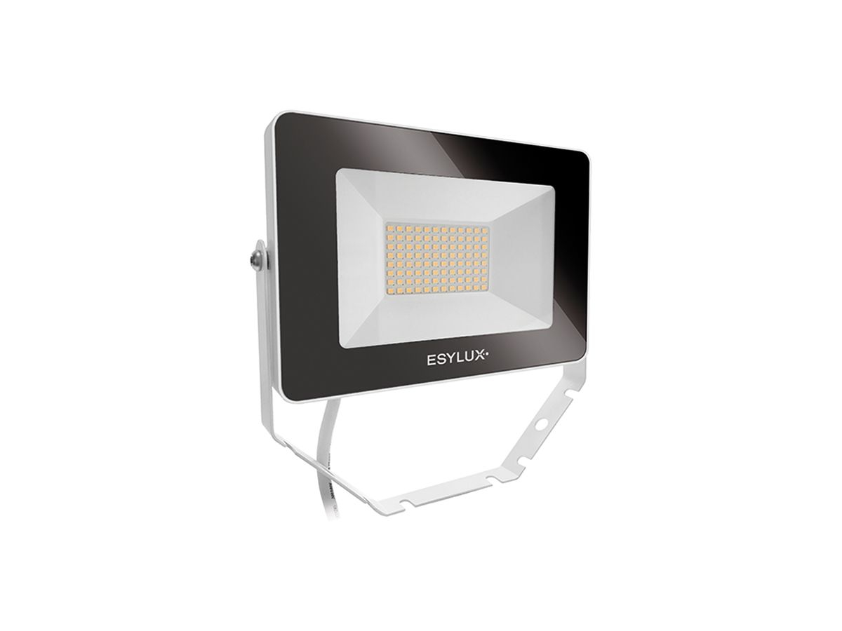 LED-Strahler ESYLUX OFL BASIC, 30W 3000K 3000lm 200×32×135mm IP65, weiss