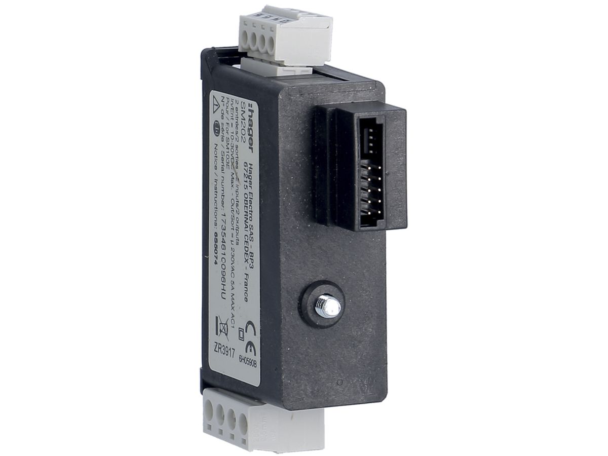 Funktionsmodul Hager 2 Eingänge 10…30VDC, 2 Ausgänge 230VAC 5A