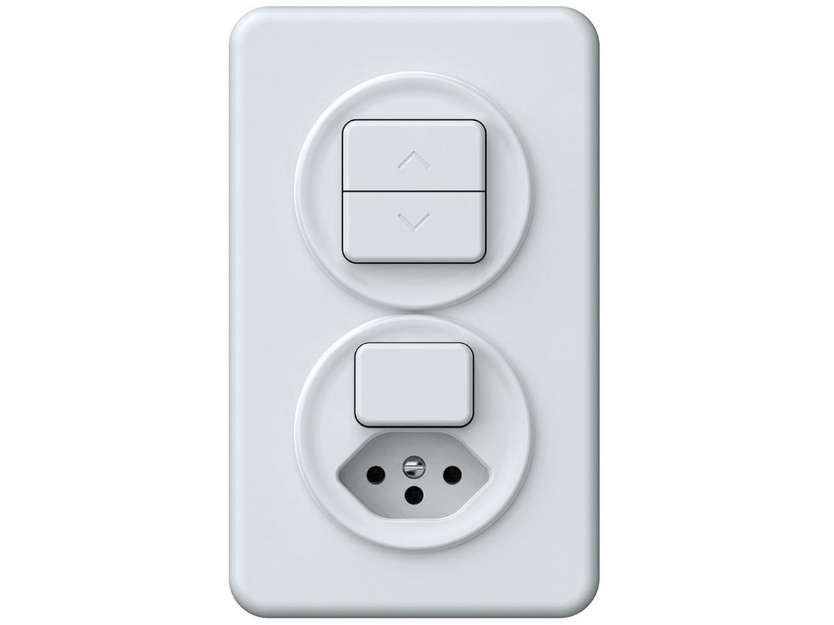 UP-Kombination origin Storenschalter + Sch 3/1L+T13 88×148mm weiss