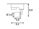 Strahler SLV PURI, GU10 50W mit 3-Phasen-Adapter IP20 schwarz