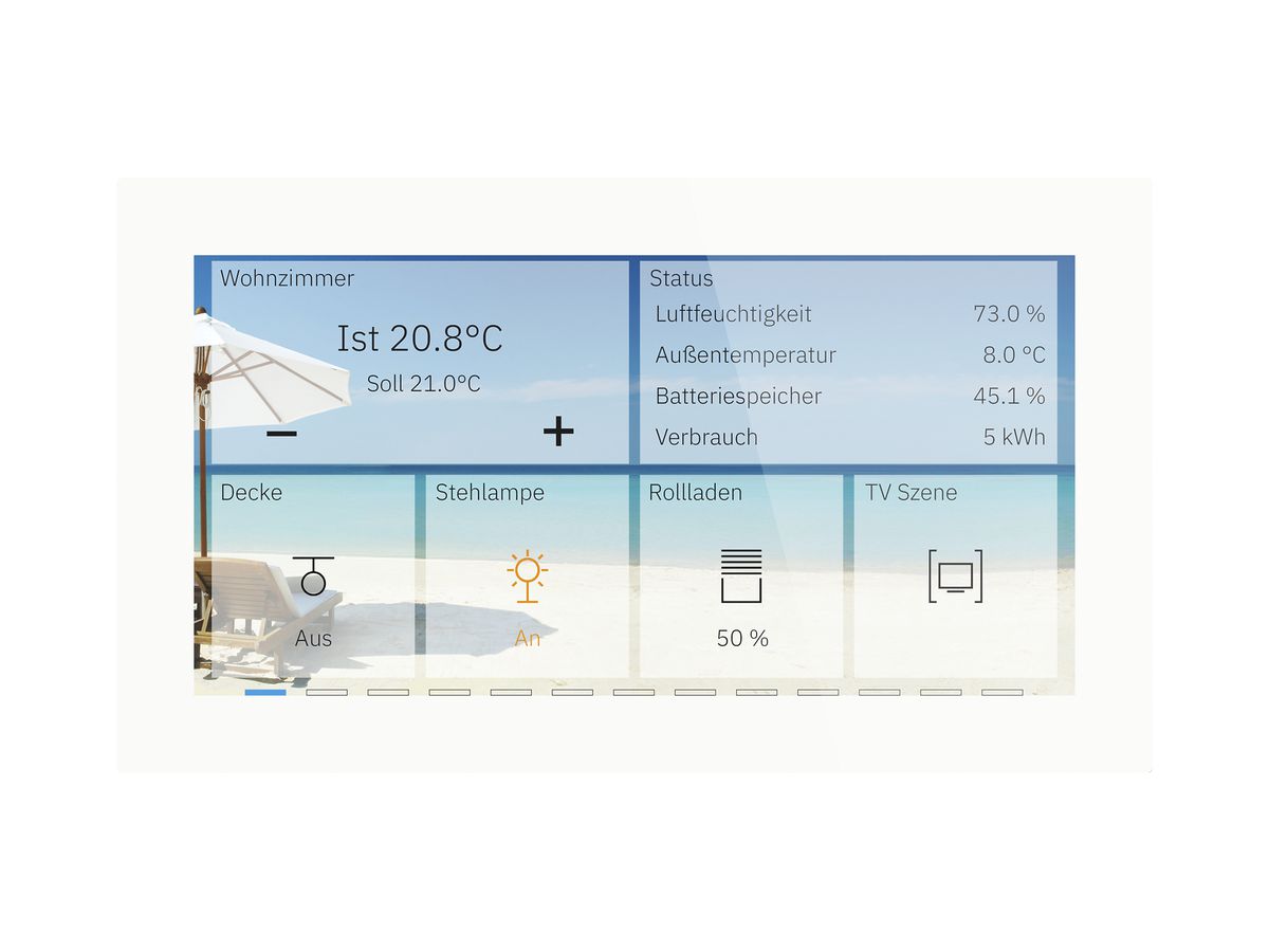 UP-Touchpanel KNX MDT BE-GTS06TW.01S 6" Glas weiss