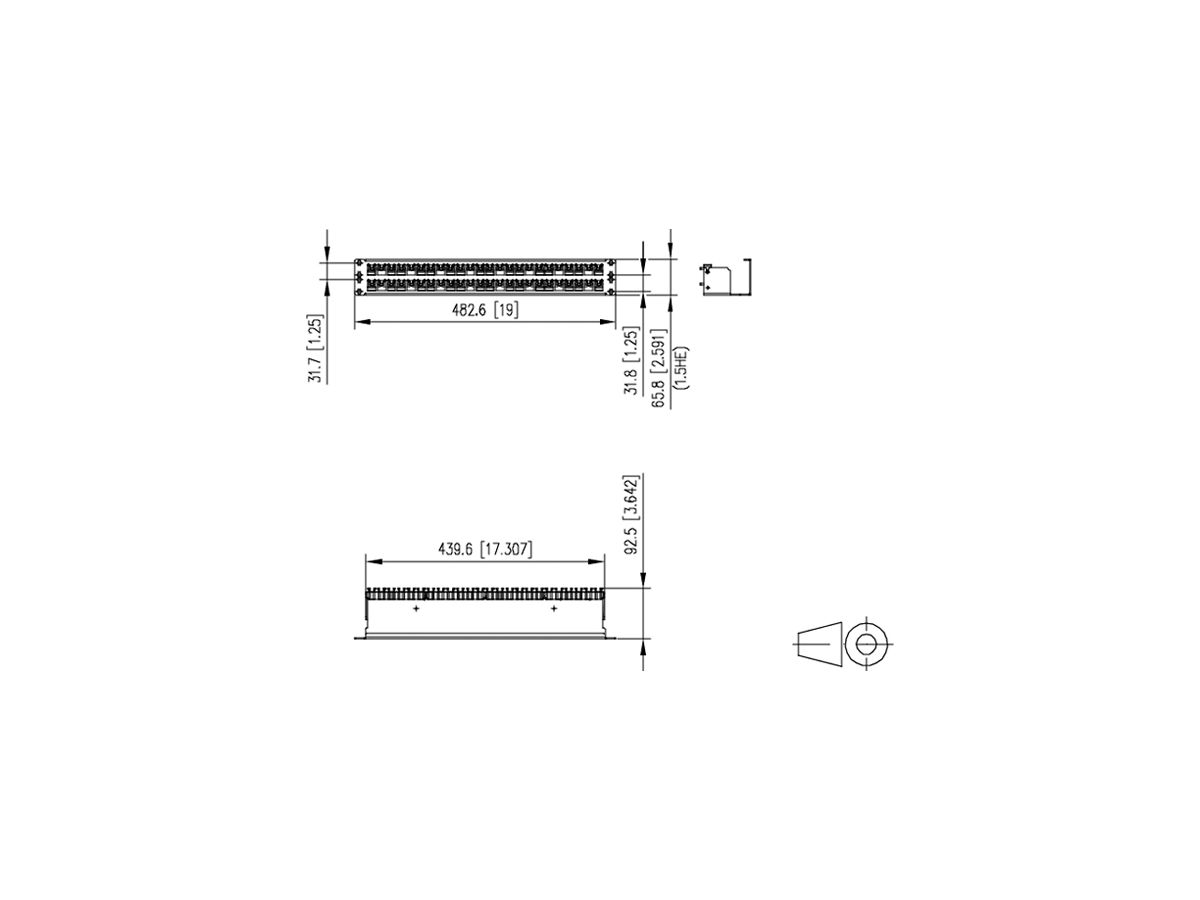 Patchpanel 19" H-LINE M, 48-Port Keystone leer geschirmt 1.5HE, Edelstahl
