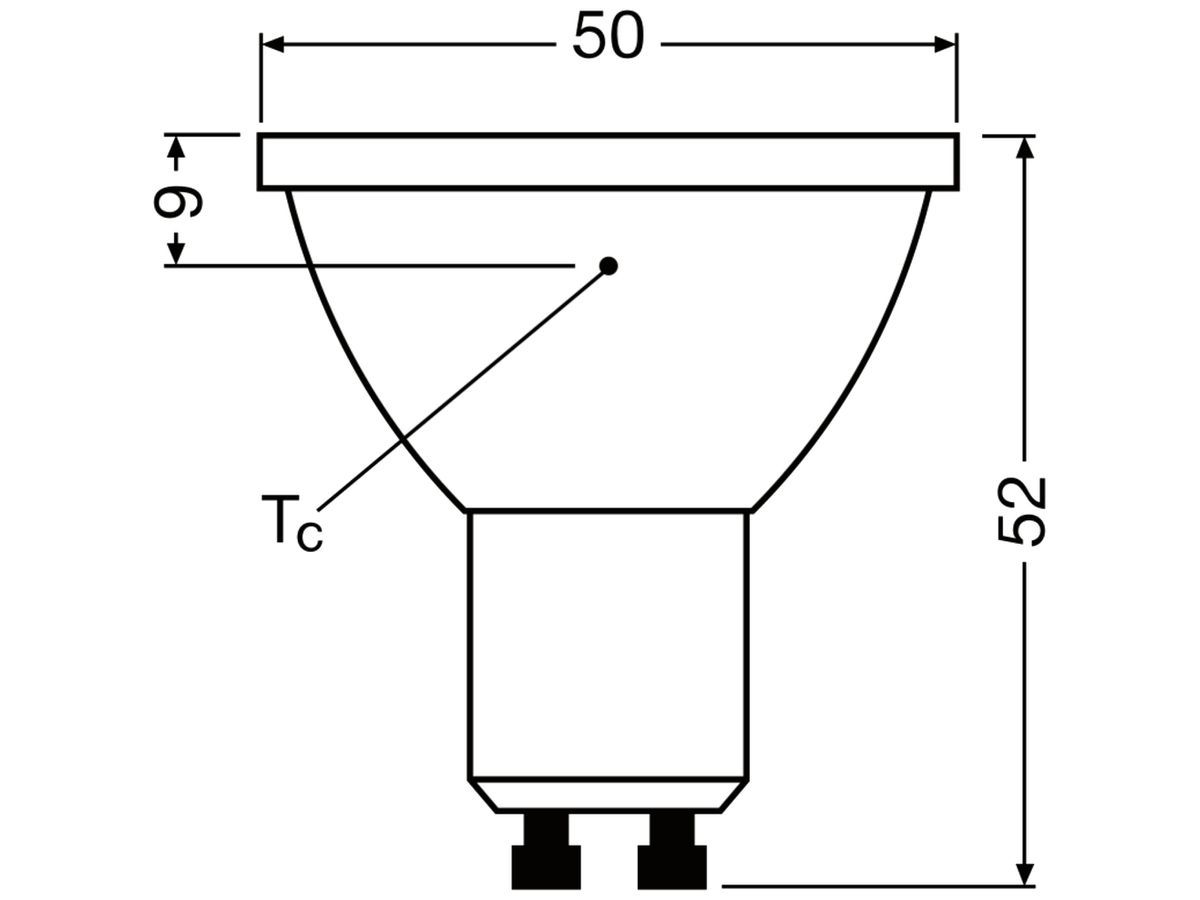 LED-Lampe LEDVANCE GU10 6.1W 575lm 6500K PAR16 klar 36° DIM Ø50×52mm