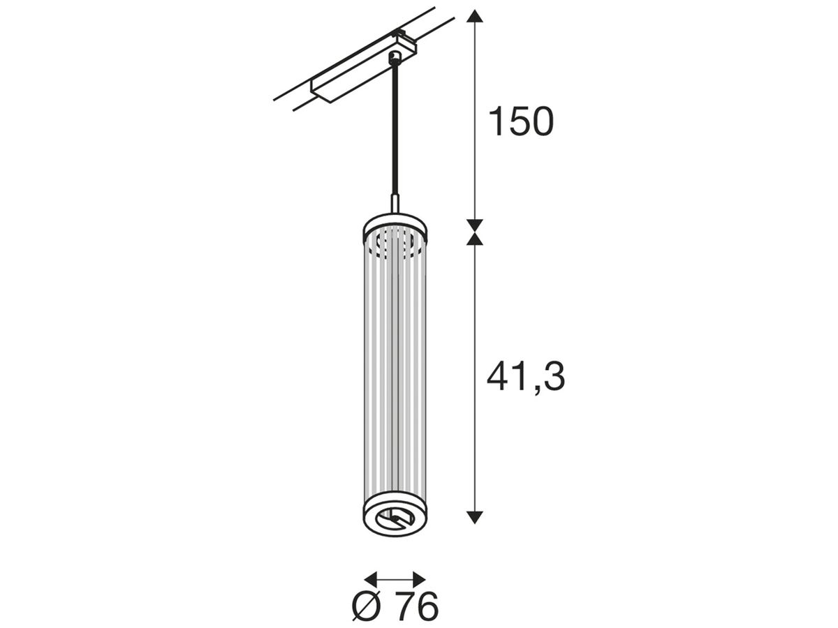 LED-Pendelleuchte SLV QUIMERA AD1PH 8W 330lm 927 DIM Ø76×470mm Messing
