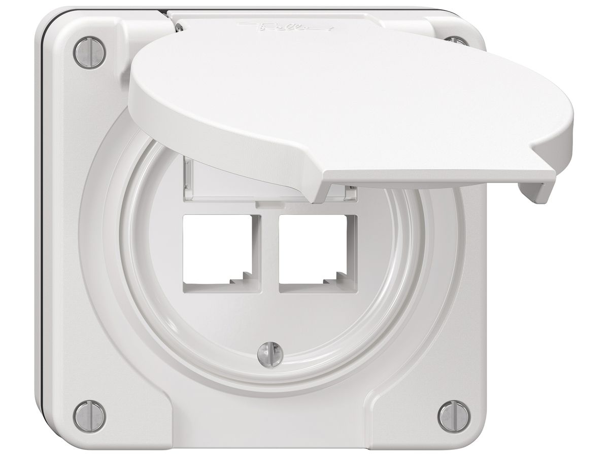 UP-Montageset NEVO EASYNET S-One SNAPFIX® für 2 Buchsen 87×87mm ws