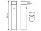 LED-Pollerleuchte ESYLUX ALVA BL ANO DALI 17W 4000K mit Sensor, anthrazit