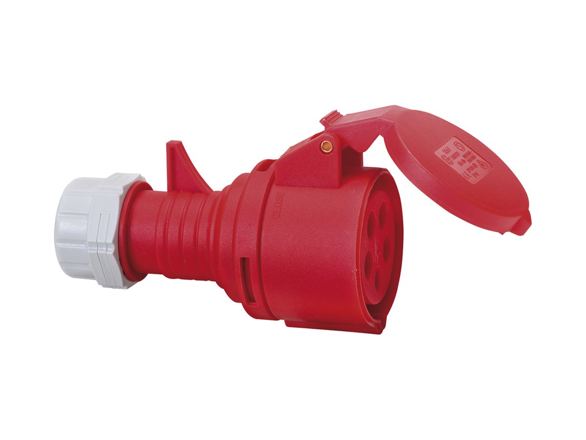 Kupplungssteckdose Brennenstuhl CEE 16A 3L+N+PE 400V 6h rot Ø90×160mm IP44