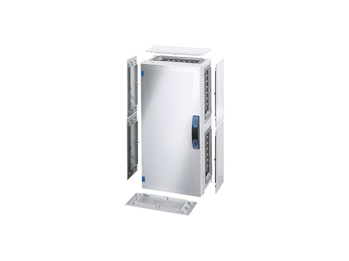 Apparategehäuse Hensel FP 0351 grau leer mit Türe geschlossen 276×546×186mm