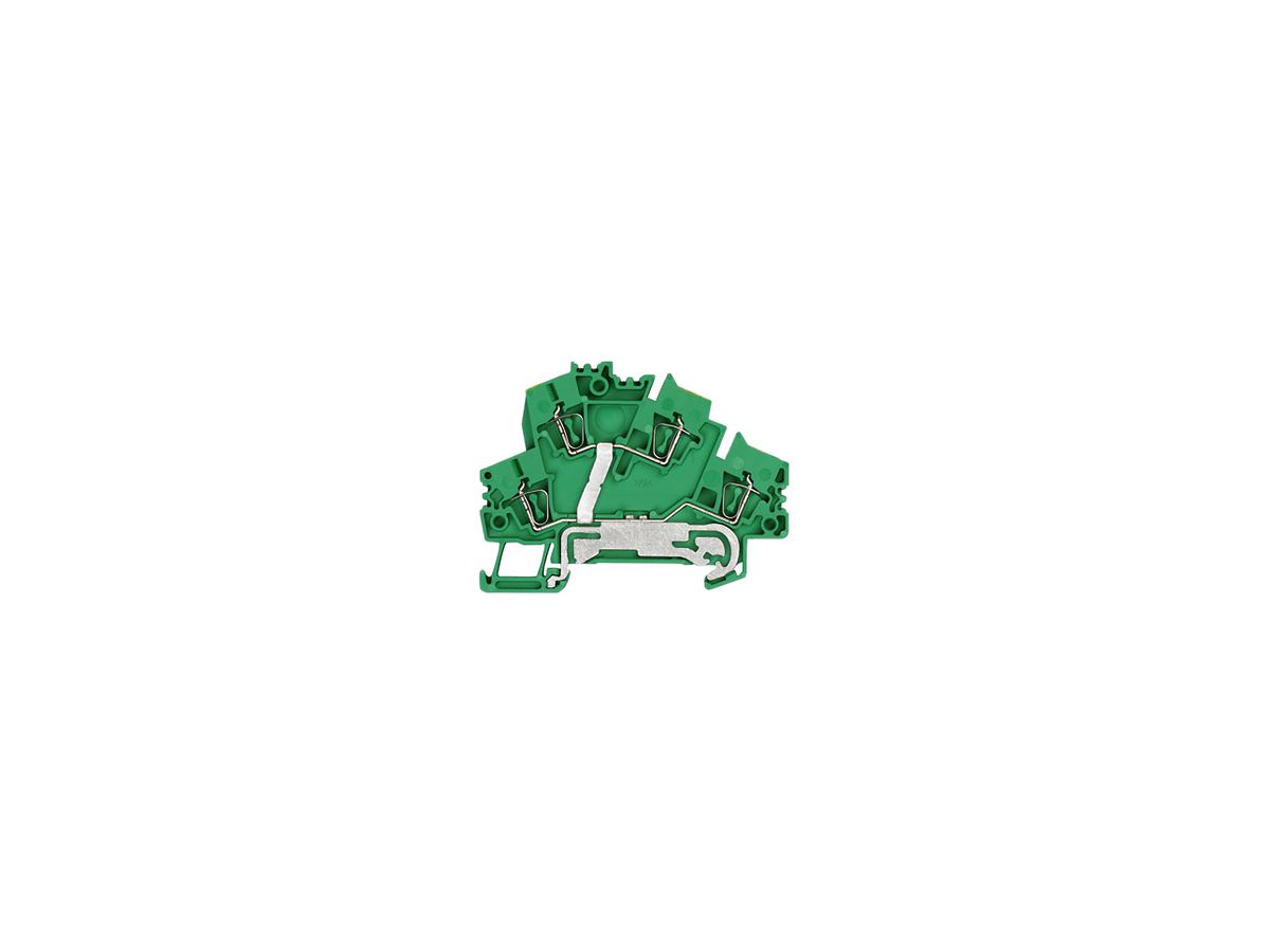 Mehrstock-Reihenklemme Weidmüller ZDK 2.5-2PE Zugfeder 2.5mm² 2 Etagen grün/gelb