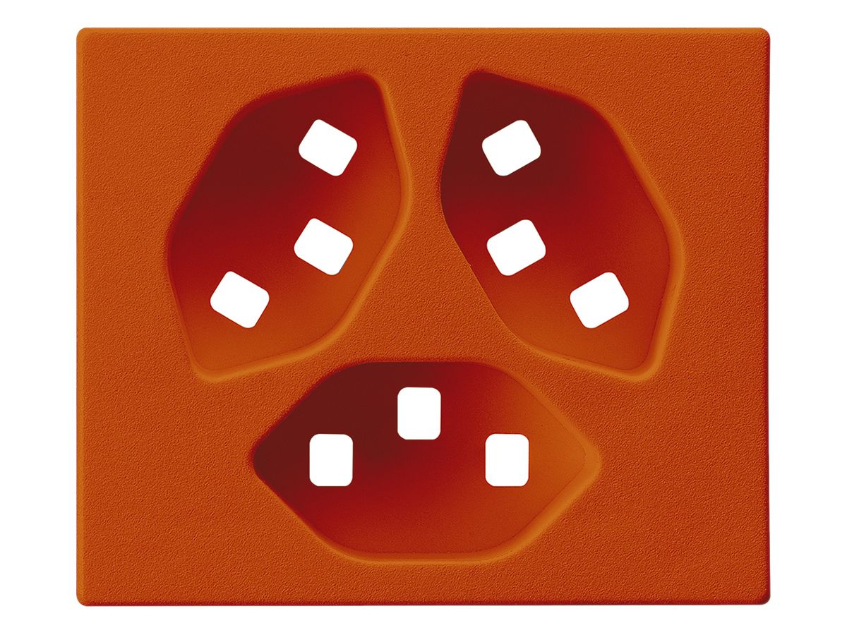 Frontplatte zu FLF-Steckdose Hager 3×Typ 23 Z orange