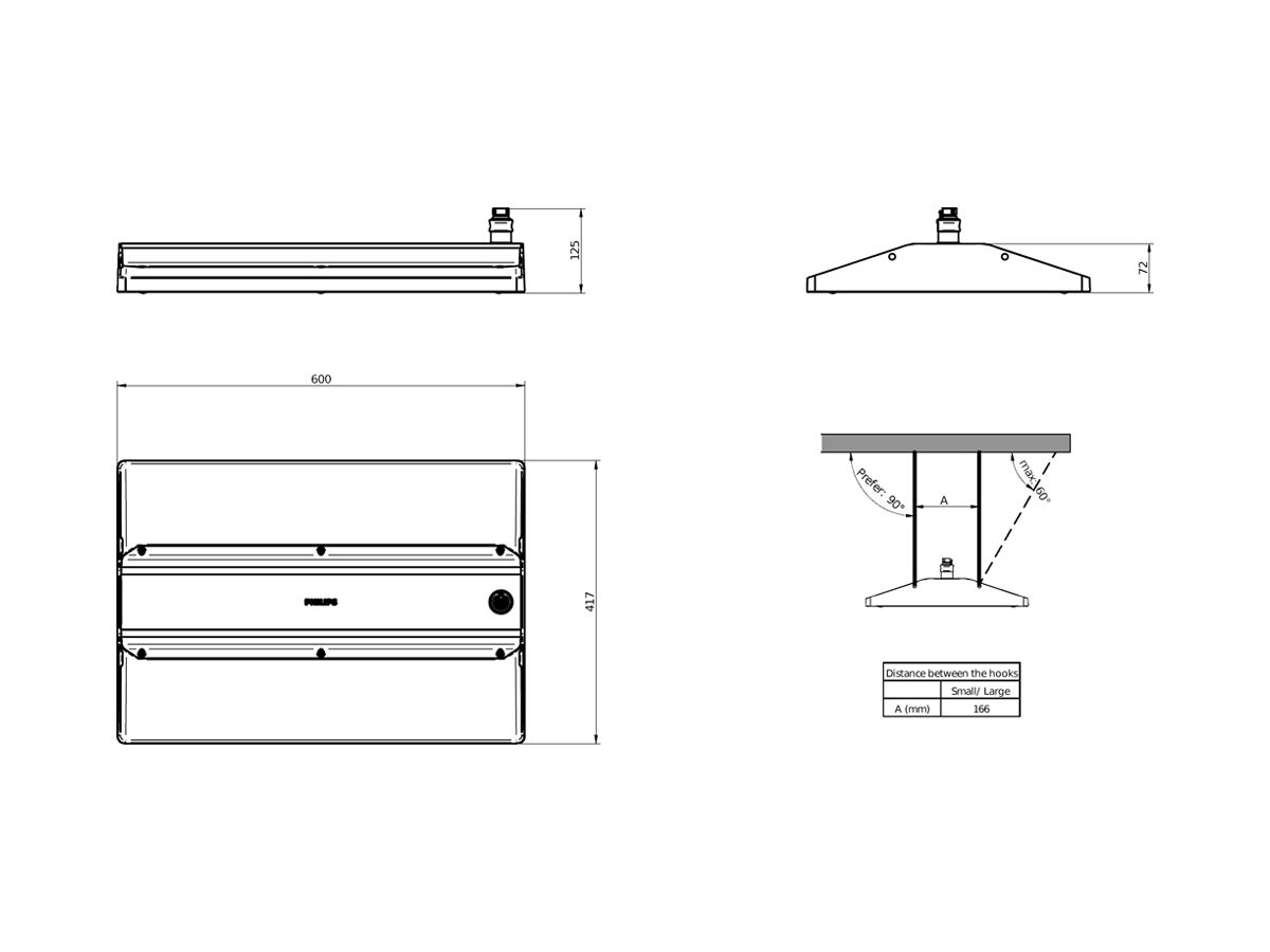 LED-Hallenstrahler GentleSpace XT 198W 35000lm 840 IP65 42°×44° DALI 417×600