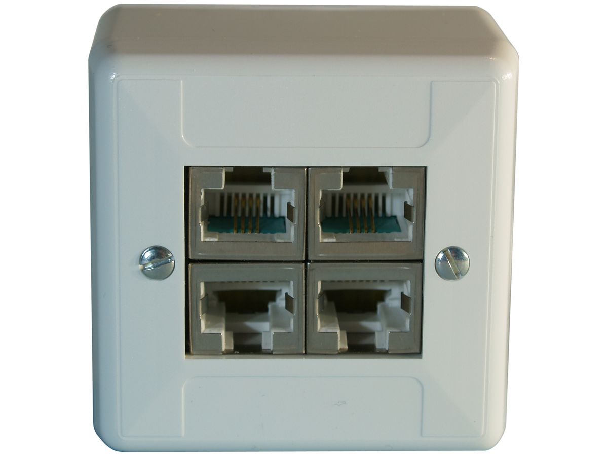 AP-Anschlussdose X 4×RJ45 getrennt weiss