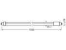 LED-Röhre LEDVANCE G13 22.1W 4100lm 4000K 1500mm T8 mattiert 90°