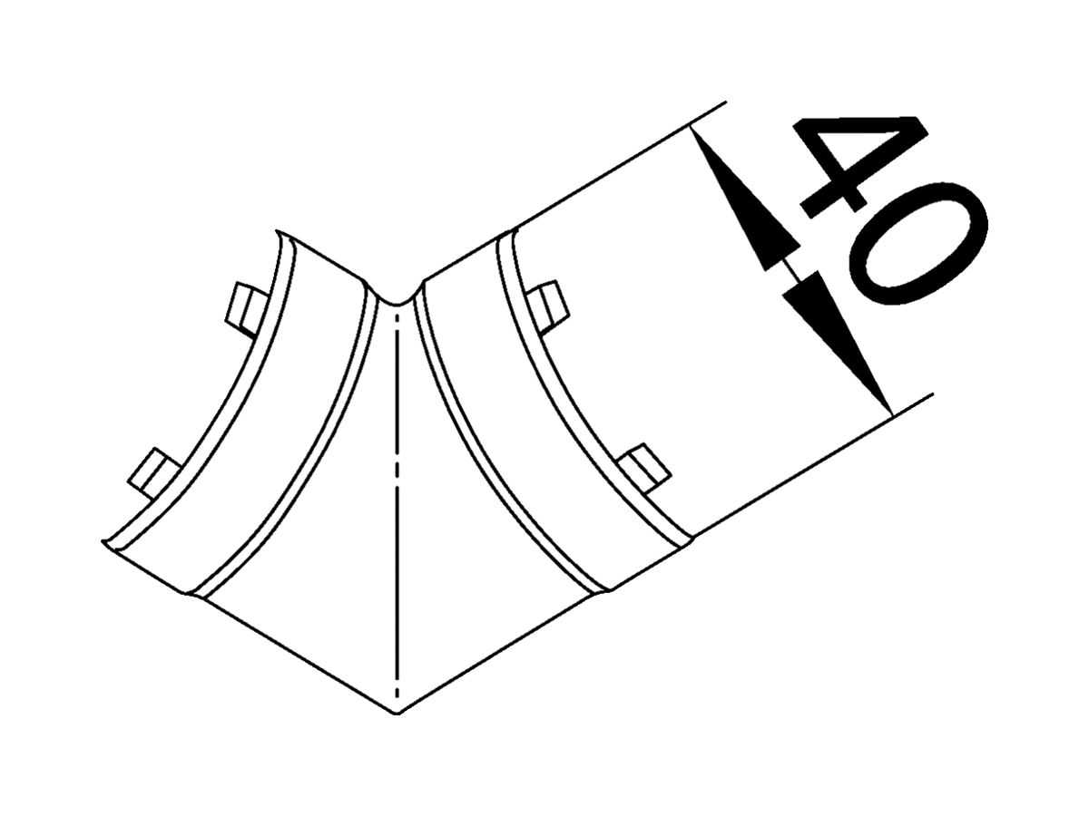 Flachwinkel tehalit EK 40040, verkehrsweiss