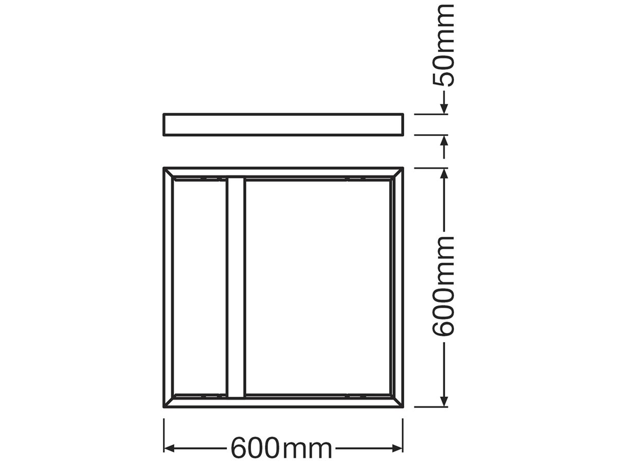 Anbaurahmen LEDVANCE PANEL 600 Aluminium 600×600×50mm weiss