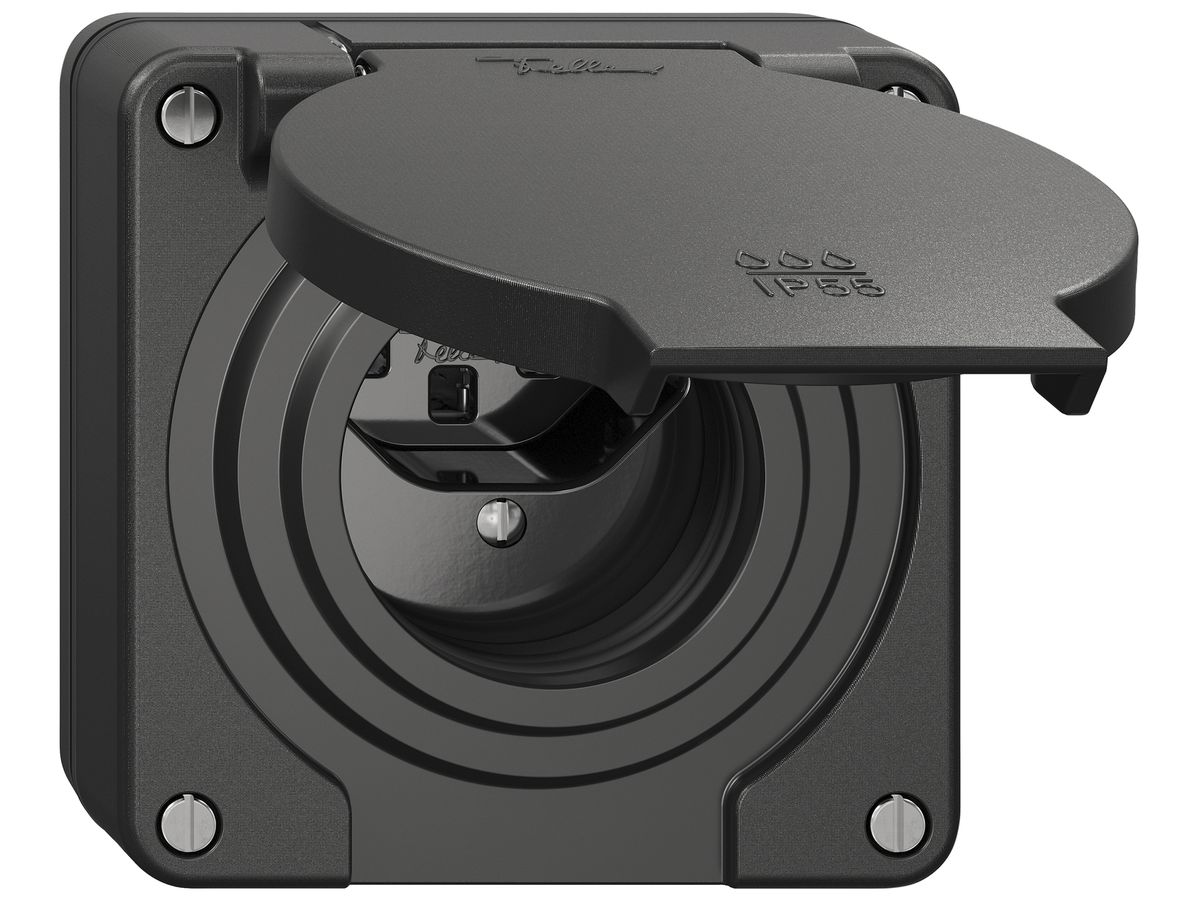 UP-Steckdose NEVO SNAPFIX® 1×T23 16A 250V 87×87×33mm IP55 sz