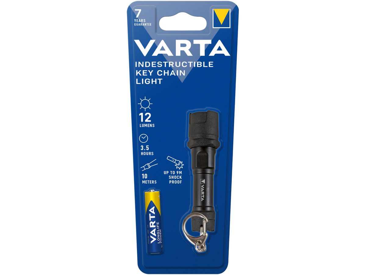 LED-Schlüsselanhänger VARTA Indestructible 12lm mit 1×AAA