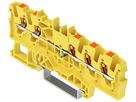 Durchgangs-Reihenklemme WAGO TOPJOB S 1.5mm² 24A Push-in 5×1 TH35 gelb