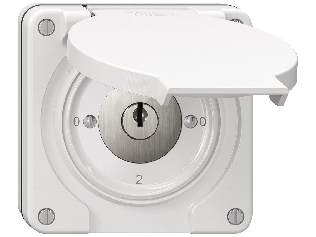 UP-Schlüsselschalter NEVO SNAPFIX® Umschalter 16A 400V 0-1-0-2 ws