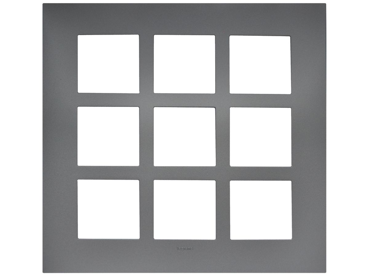 UP-Kopfzeile Legrand Arteor 3×3 horizontal und vertikal 213×213mm Magnesium