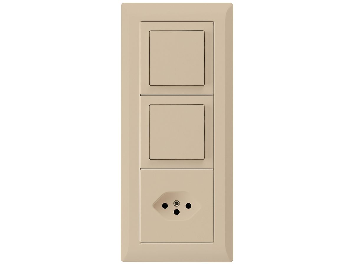 UP-Kombination kallysto.line Gr.I-I-I vertikal 2×Schalter S3+Typ 13 beige