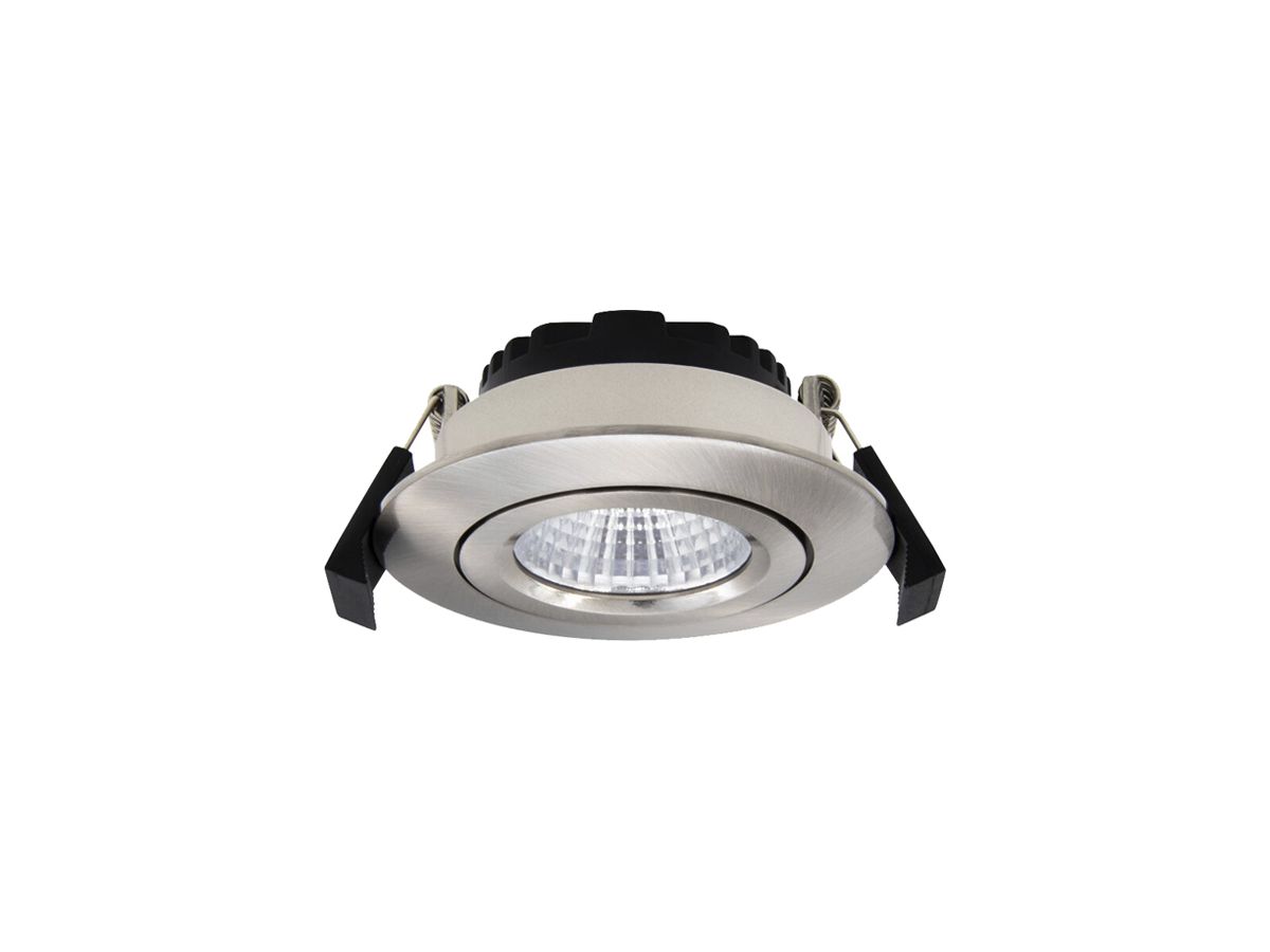 LED-Downlight DOTLUX CIRCLEminidim 6W 580lm 3000K IP44 38° DIM Ø85mm Silber