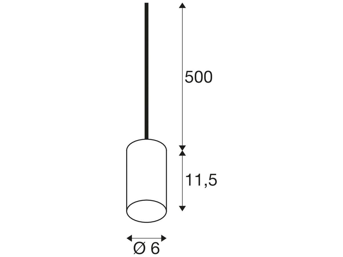 Pendelleuchte SLV FITU PD E27 1×15W DIM Ø60mm schwarz