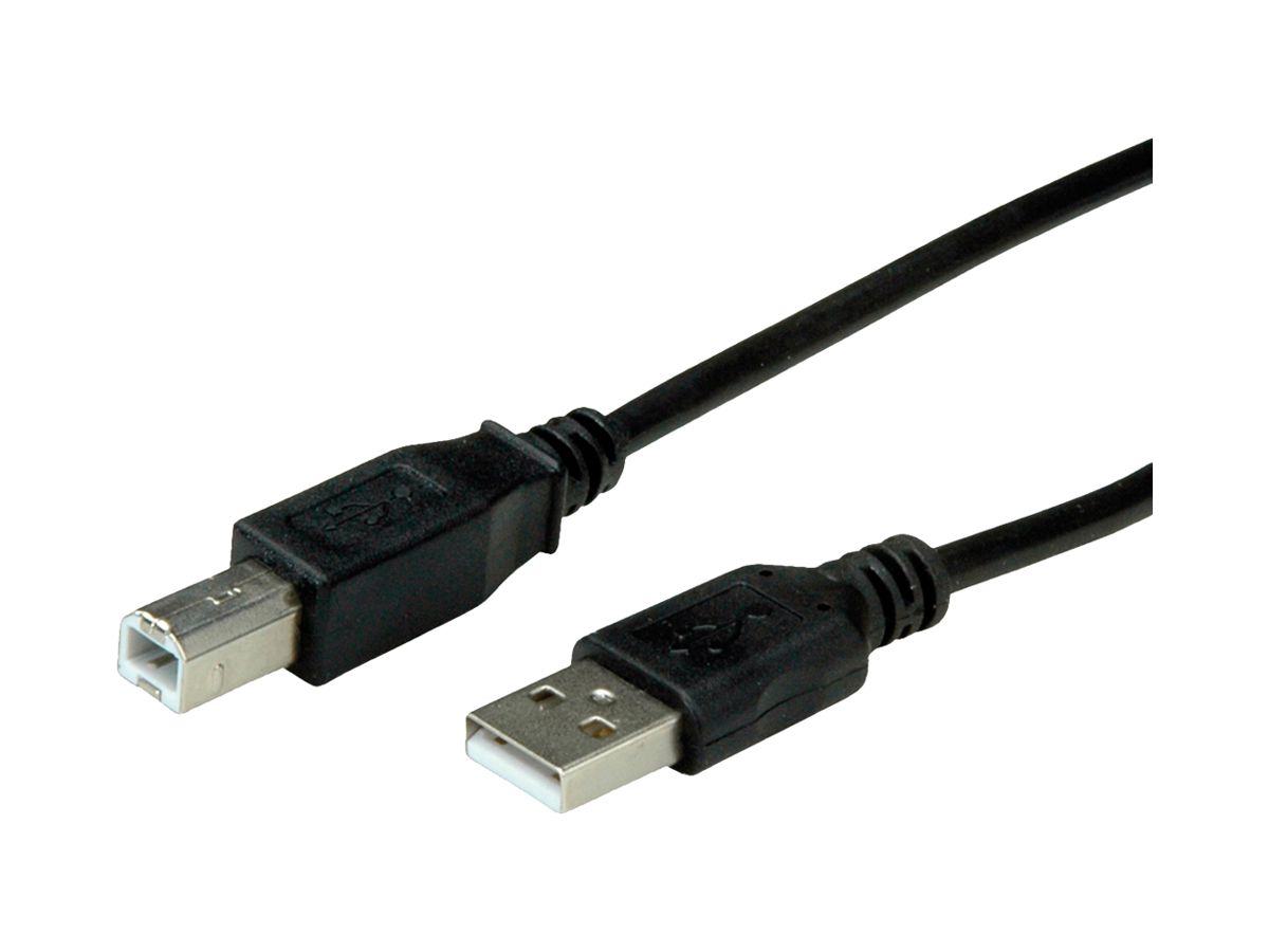 USB-Kabel ROLINE RM USB-A/USB-B (USB 2.0) 480Mbit/s schwarz 1.8m